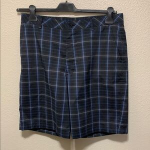 Bolle Golf Men's Black and Blue Plaid Shorts